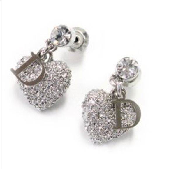 Dior Jewelry - Authentic Christian Dior Crystal Heart Earrings..